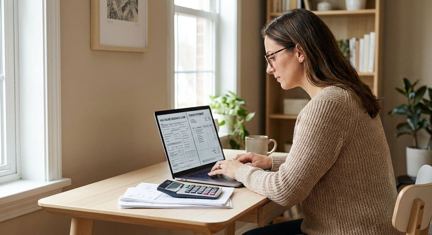 Medical billing specialist reviewing healthcare claims — virtual assistant vs billing company