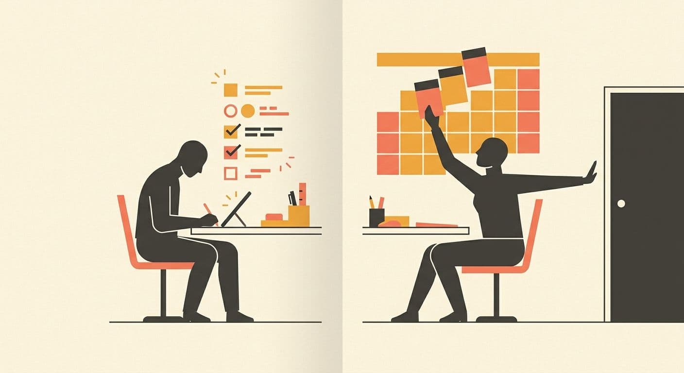 Illustration contrasting a task-executing VA with an anticipating executive assistant